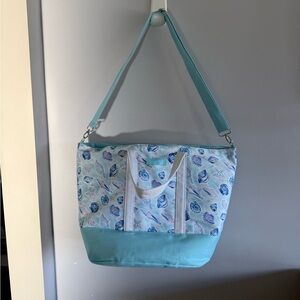 Stylish Blue Seashell Tote Bag.